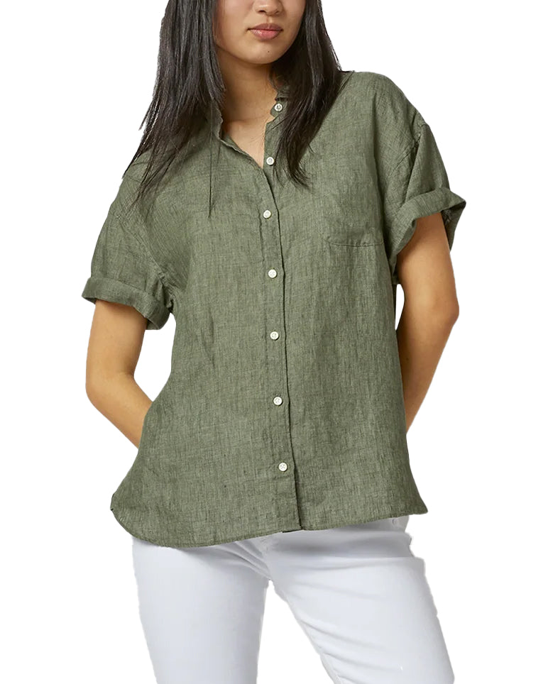 Agnes Short Sleeve Shirt (Eucalyptus Sahara)