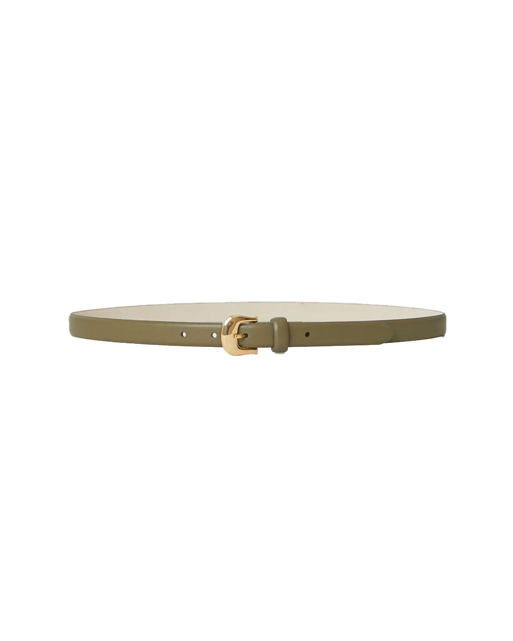 Talia Mini Leather Belt (Olive/Gold)