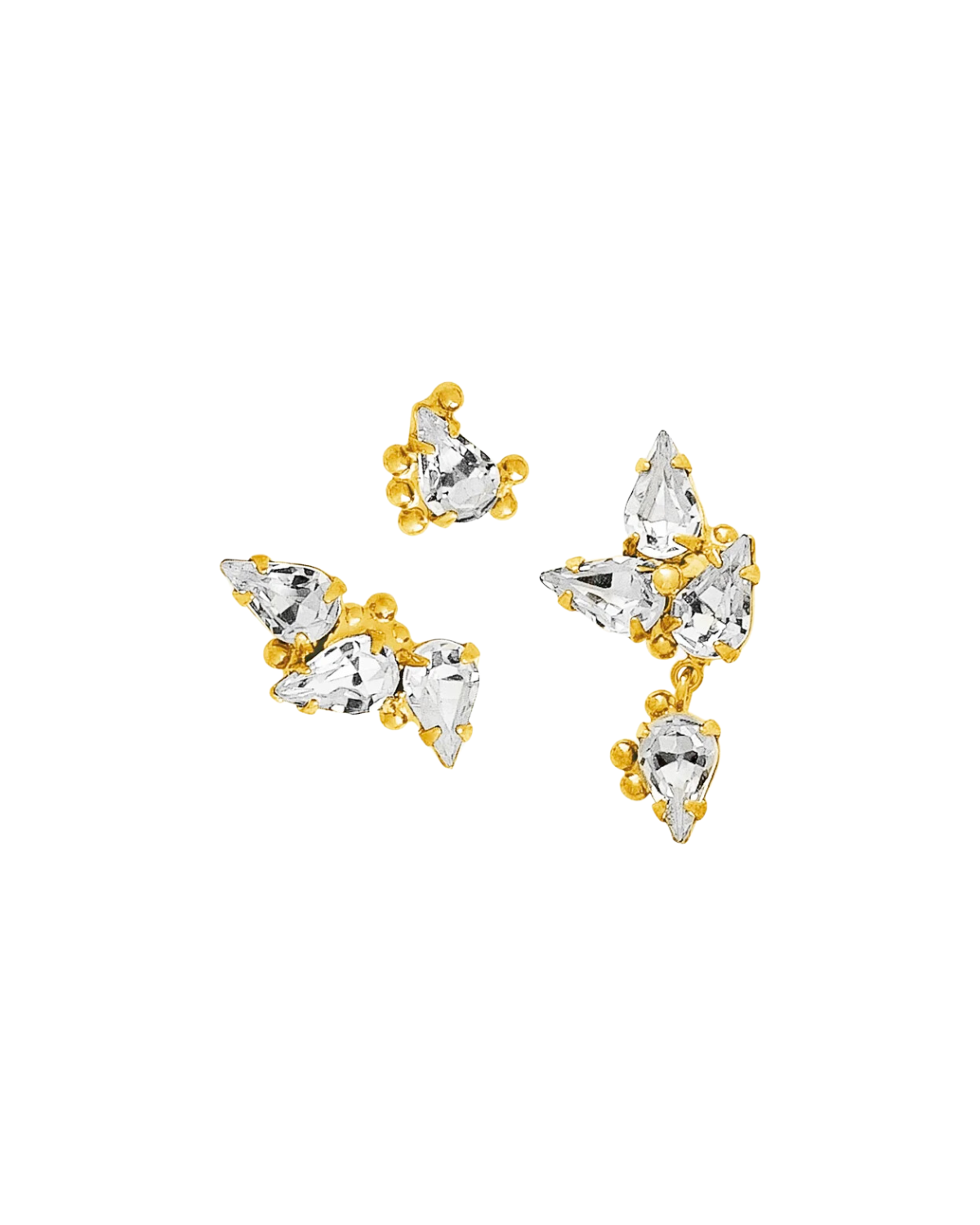 Hailey Earrings (Gold Crystal)