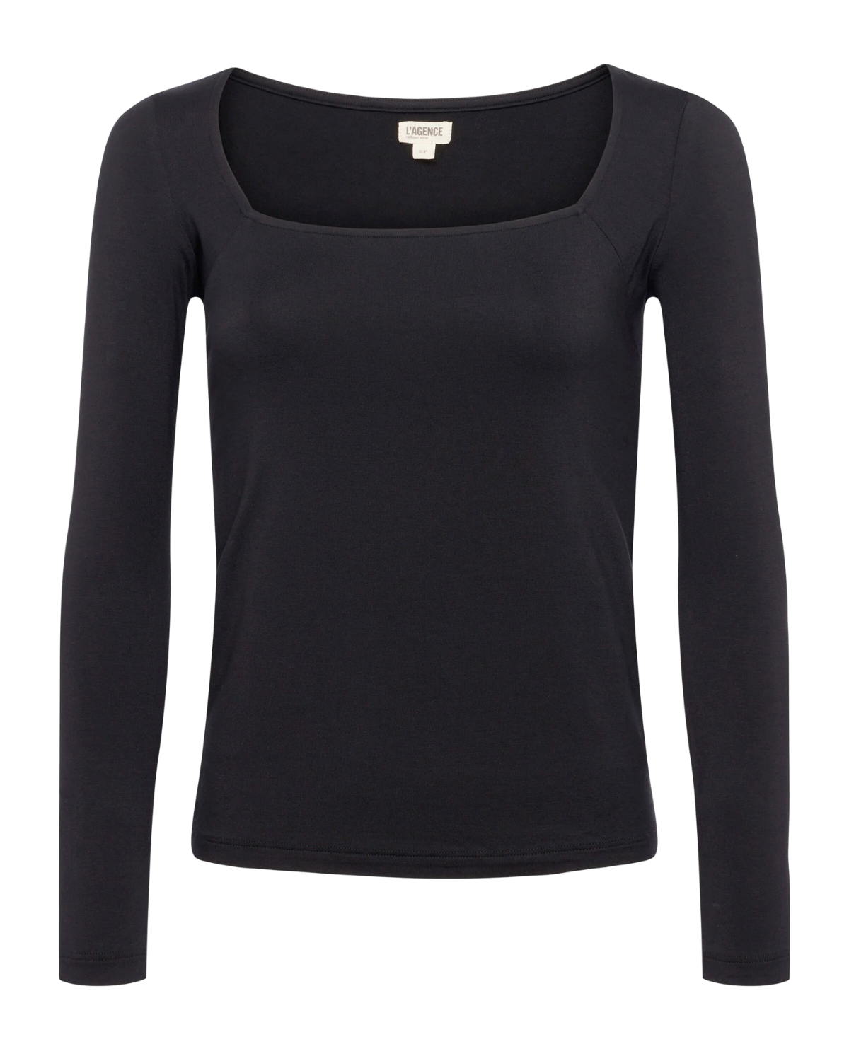 Kinley Long Sleeve Square Neck Top (Black)