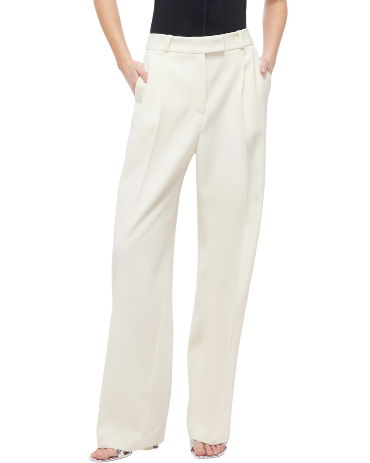 Pleated Straight Leg Trouser