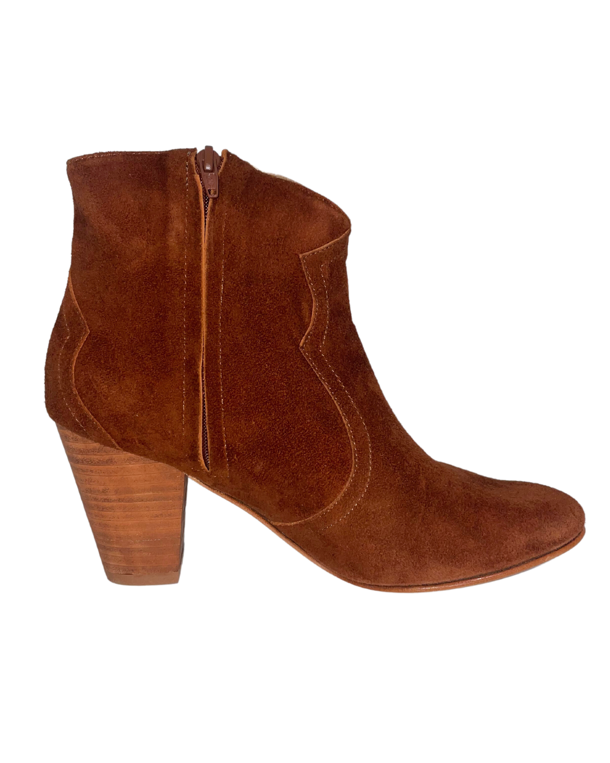 Octavia Western Bootie Copper Suede