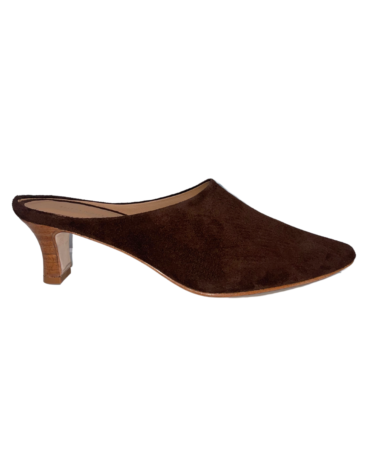 Dorothy Pointed Toe Mule Chocolate Suede Wrabyn