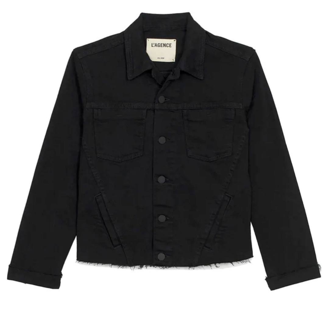 Janelle Slim Denim Jacket (Saturated Black)