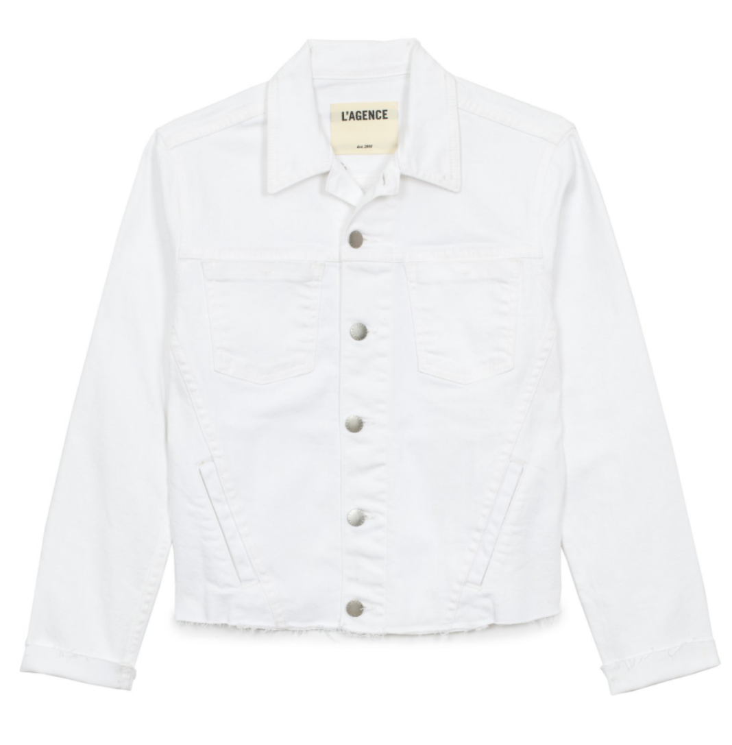 Janelle Slim Denim Jacket (Blanc)