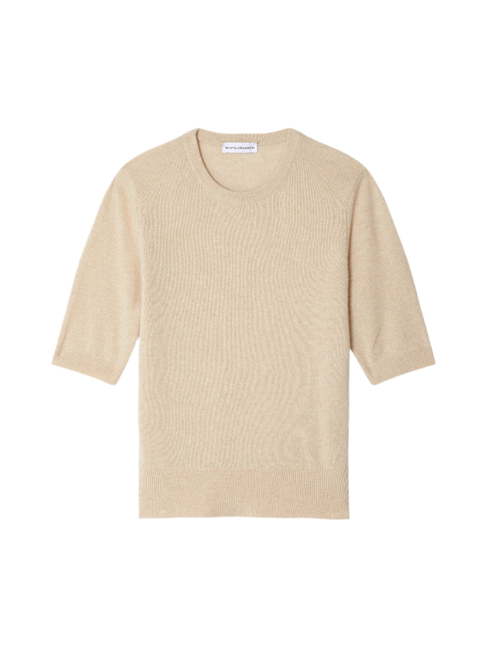 Cashmere Elbow Sleeve Sweater (Sand Wisp)