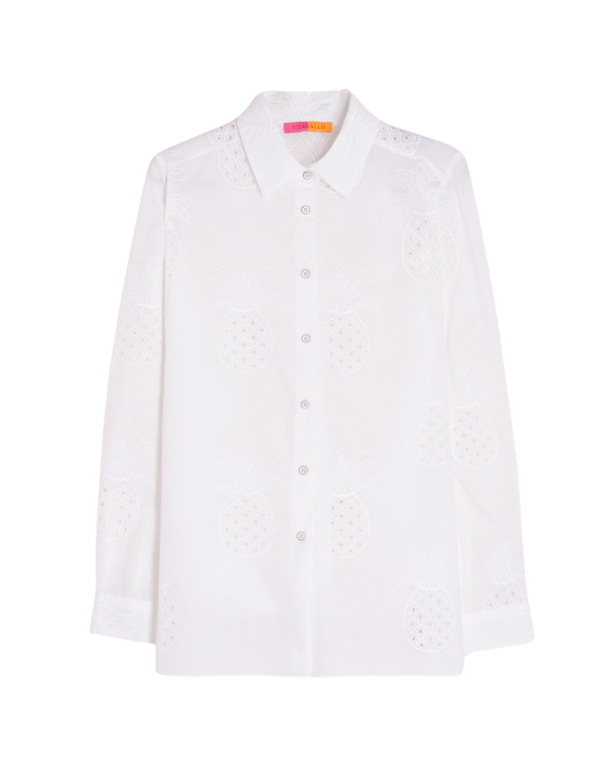 Tea Pineapple Eyelet Shirt (White)