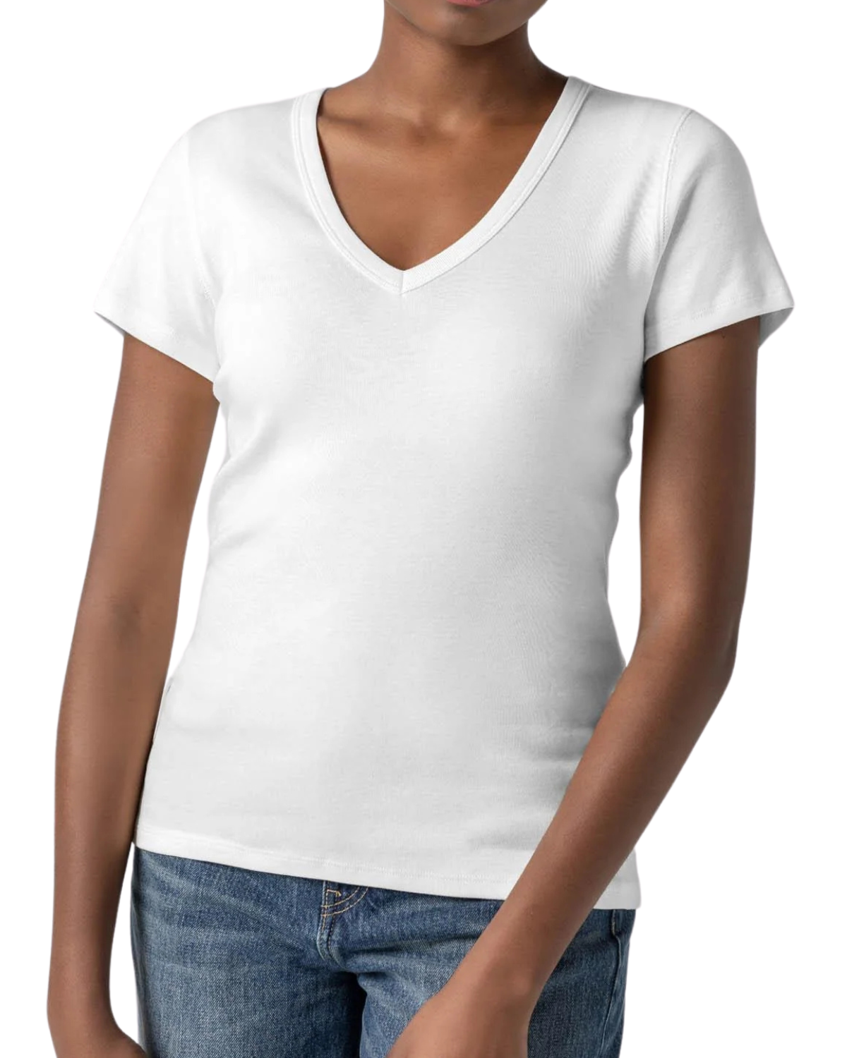 Short Sleeve V-Neck (White)