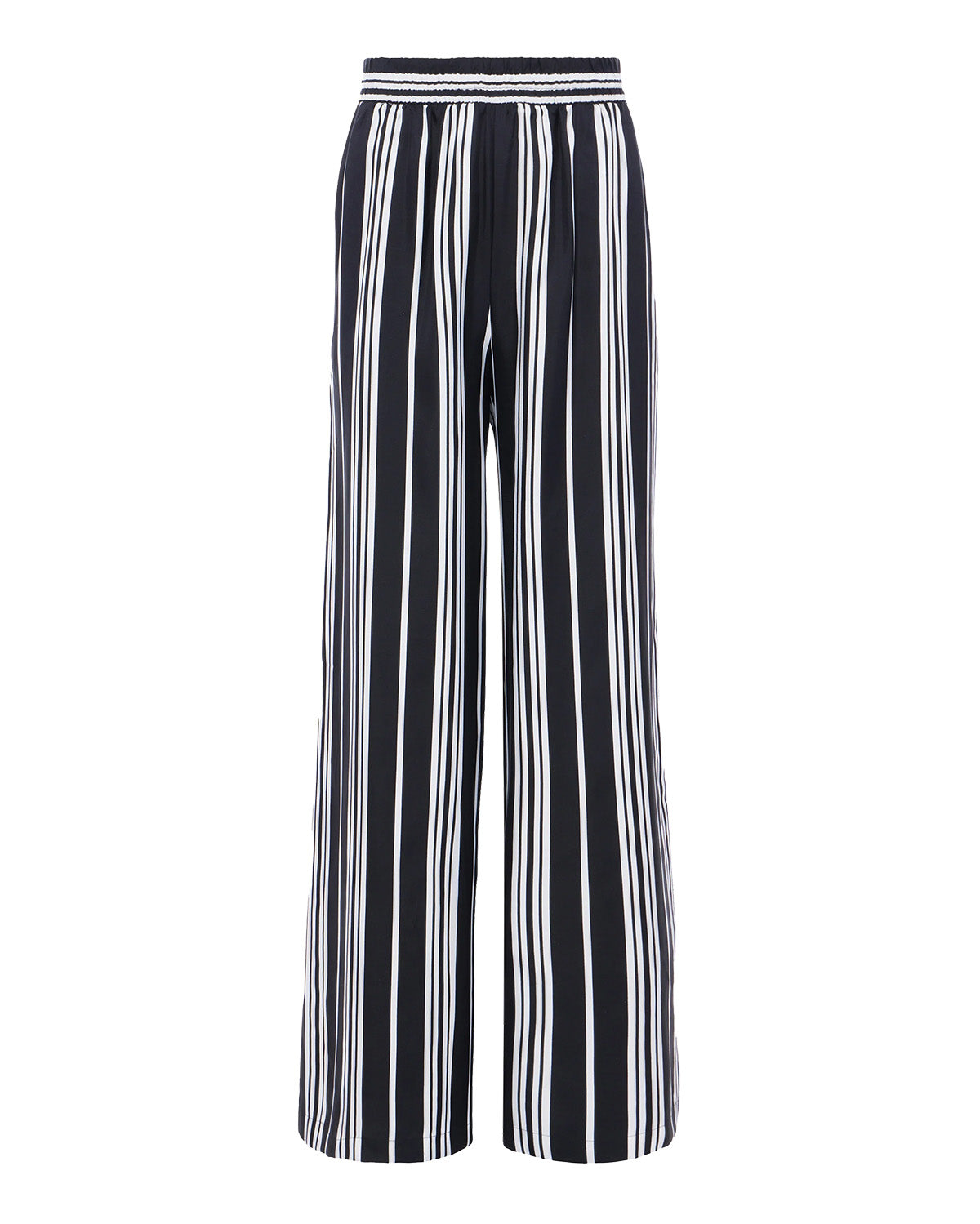 Lillian Wide Leg Pant (Black/White Stripe)
