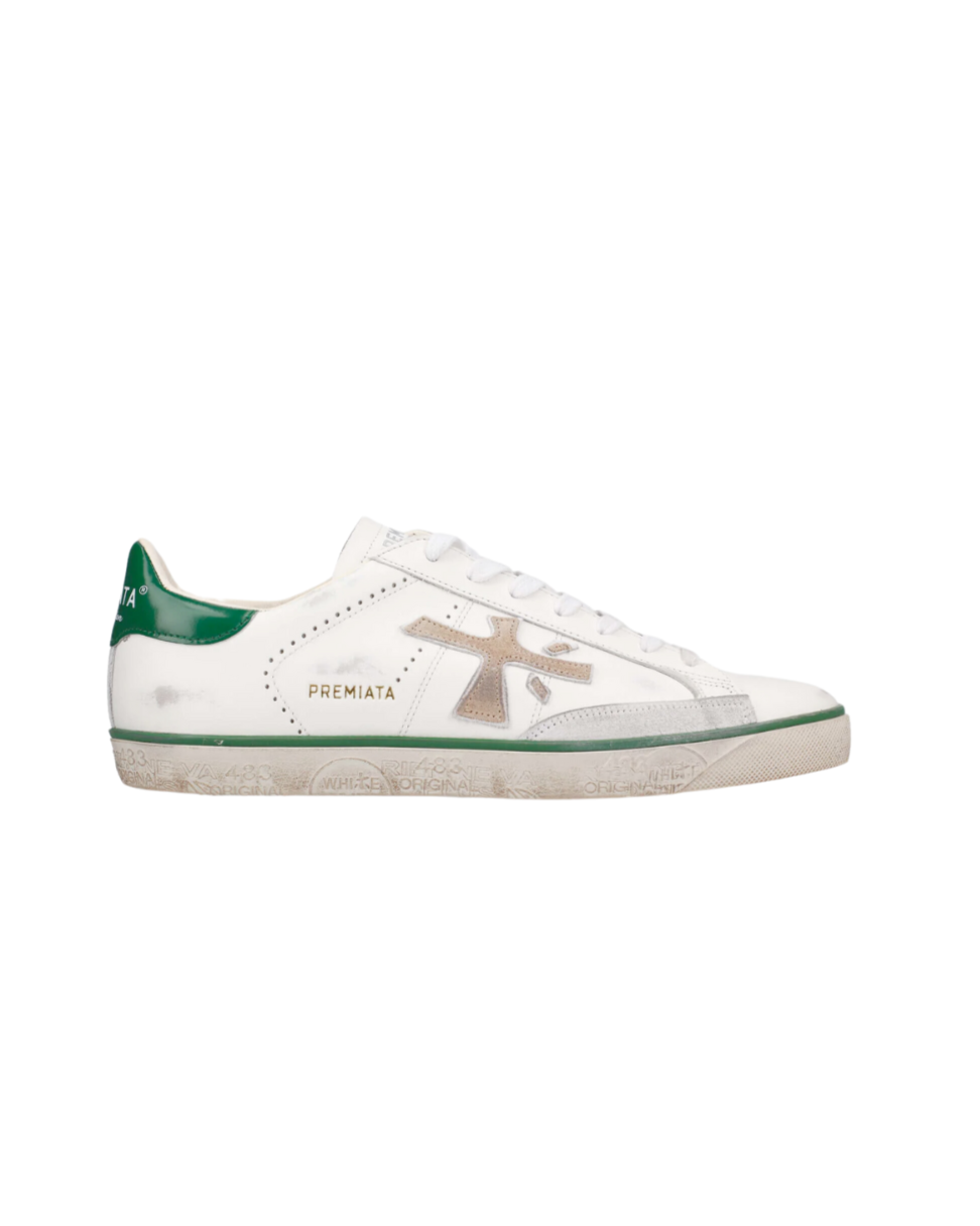 Steven Sneaker 6645 (White w/ Green Detail)