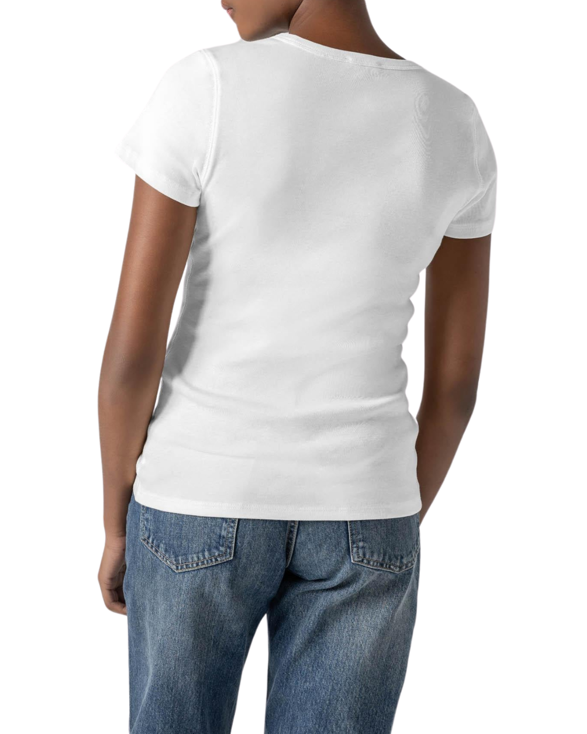 Short Sleeve V-Neck (White)