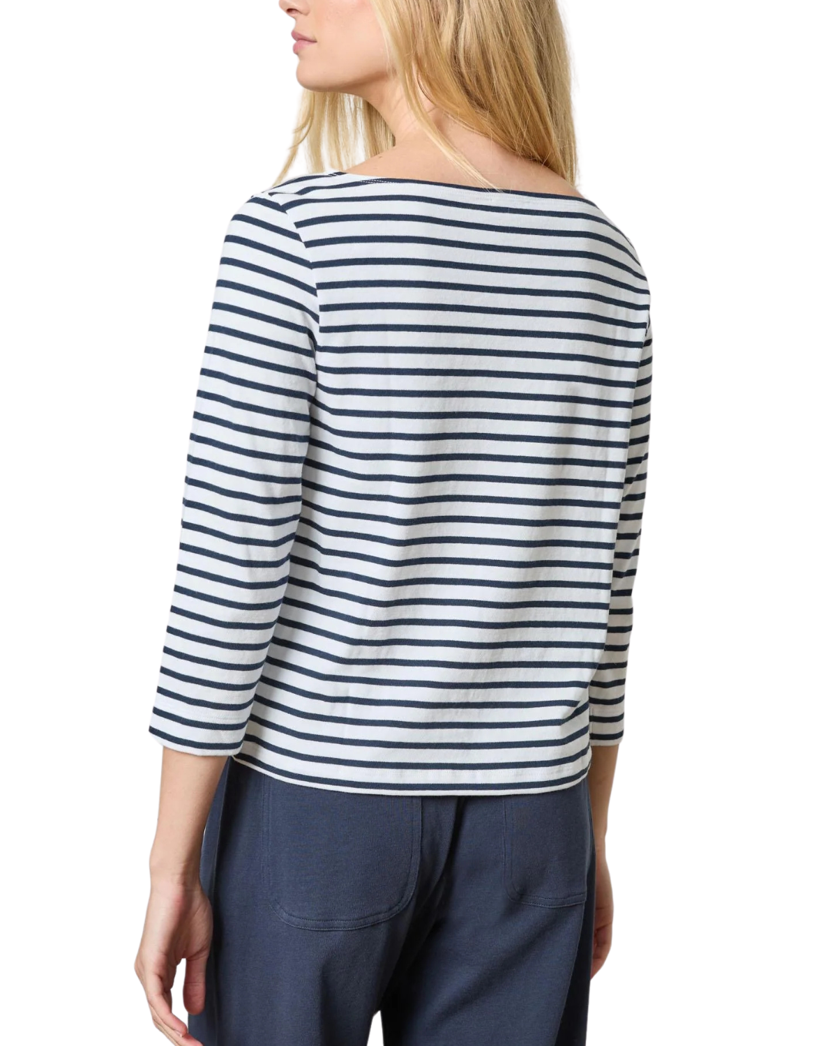 French Boatneck (Dark Navy Stripe)