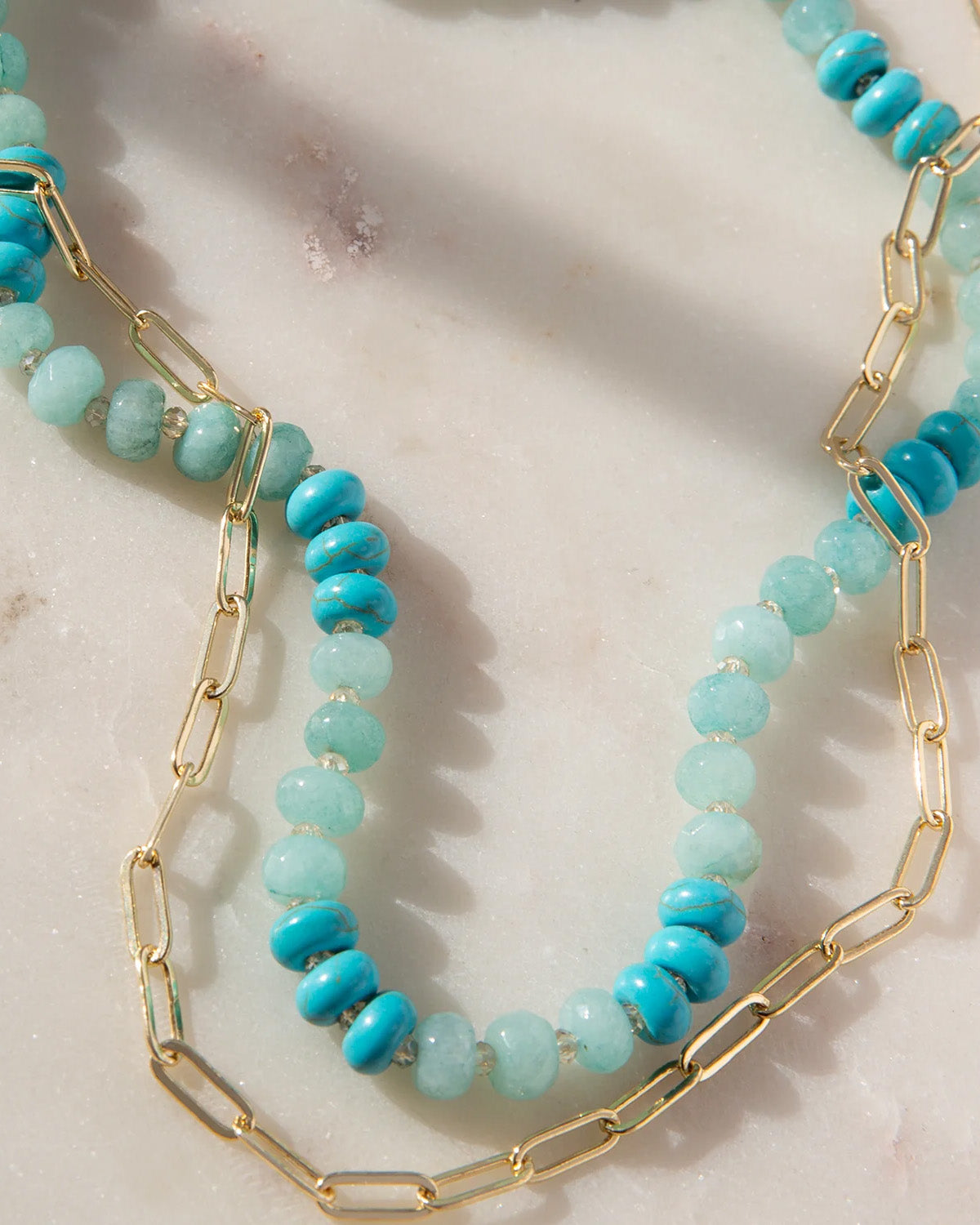 Semiprecious Beaded Necklace (Turquoise/Amazonite)