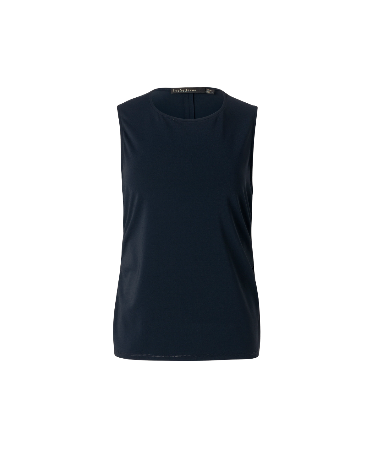 Shirred Sleeveless Top (Black)