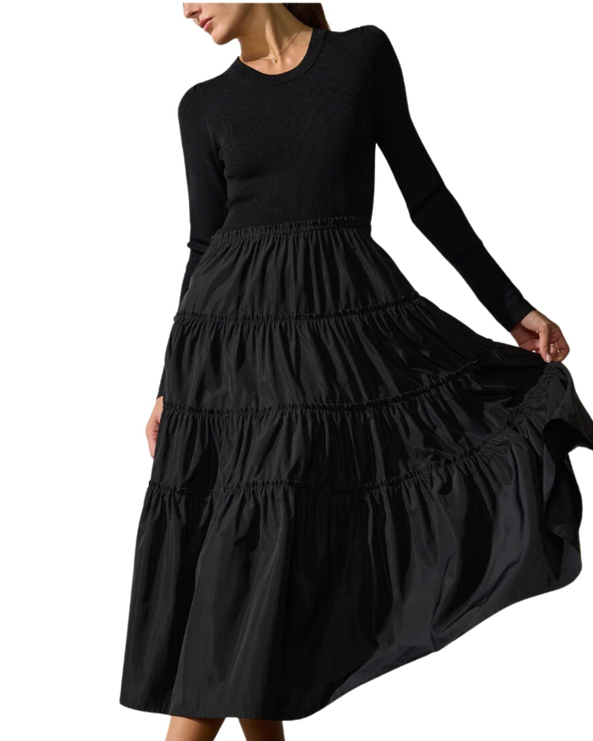 Ava Tiered Dress (Black Onyx Combo)