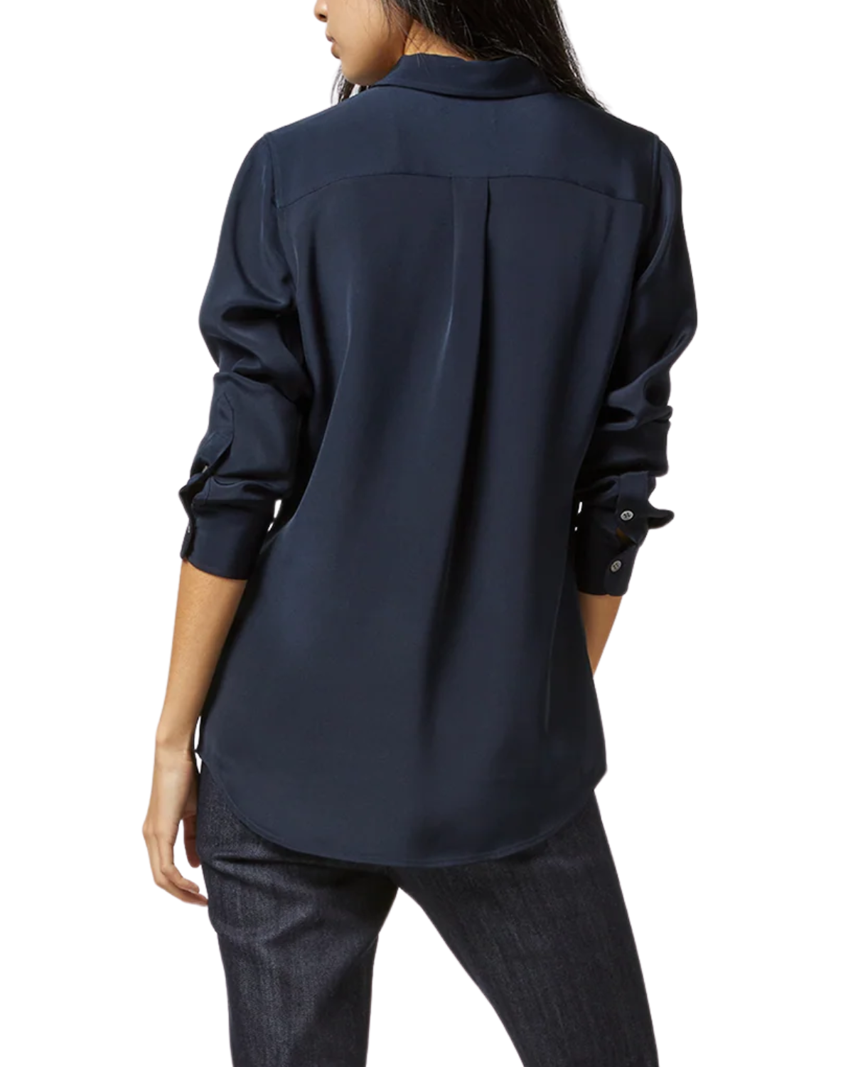 Icon Blouse (Navy Silk)