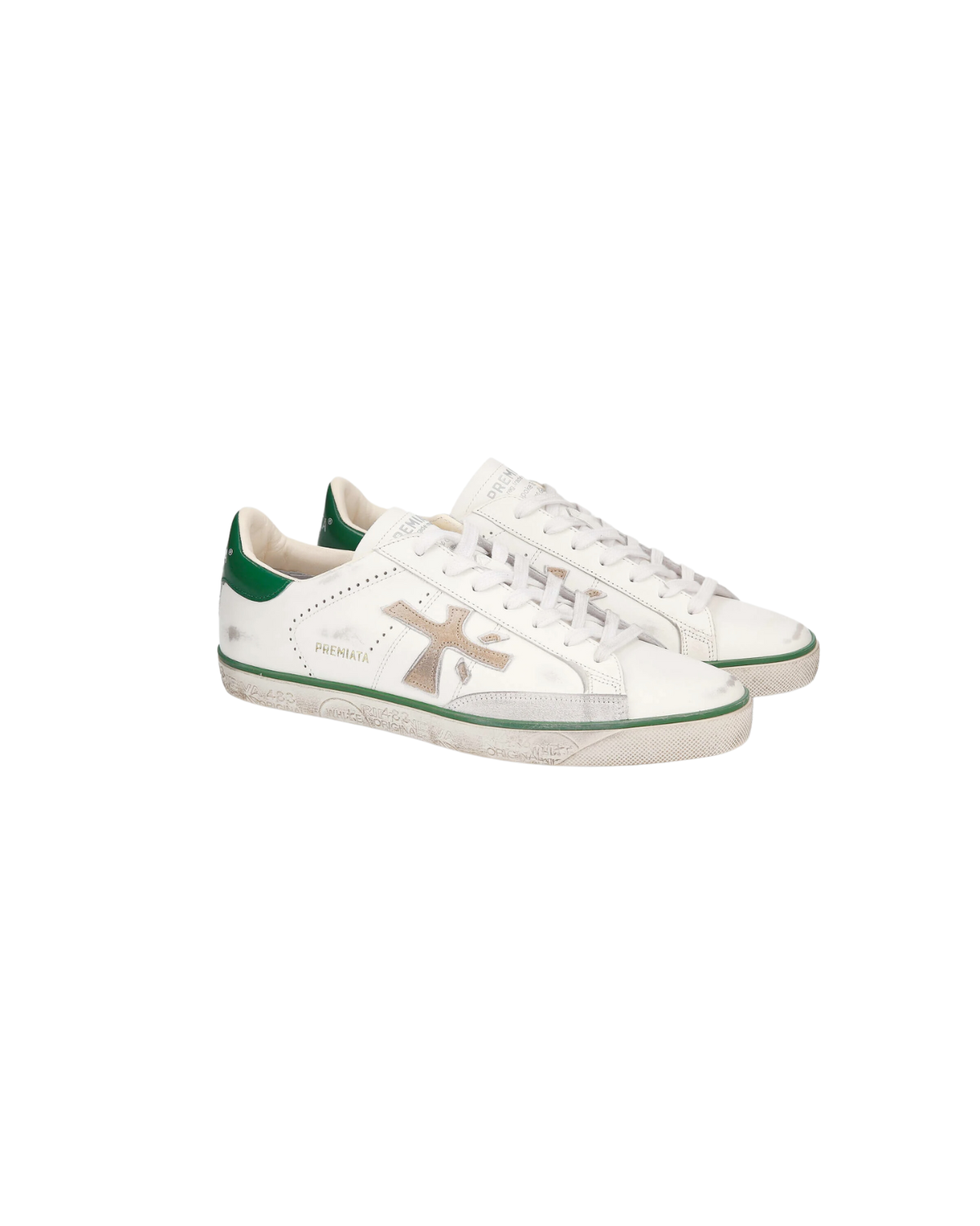 Steven Sneaker 6645 (White w/ Green Detail)