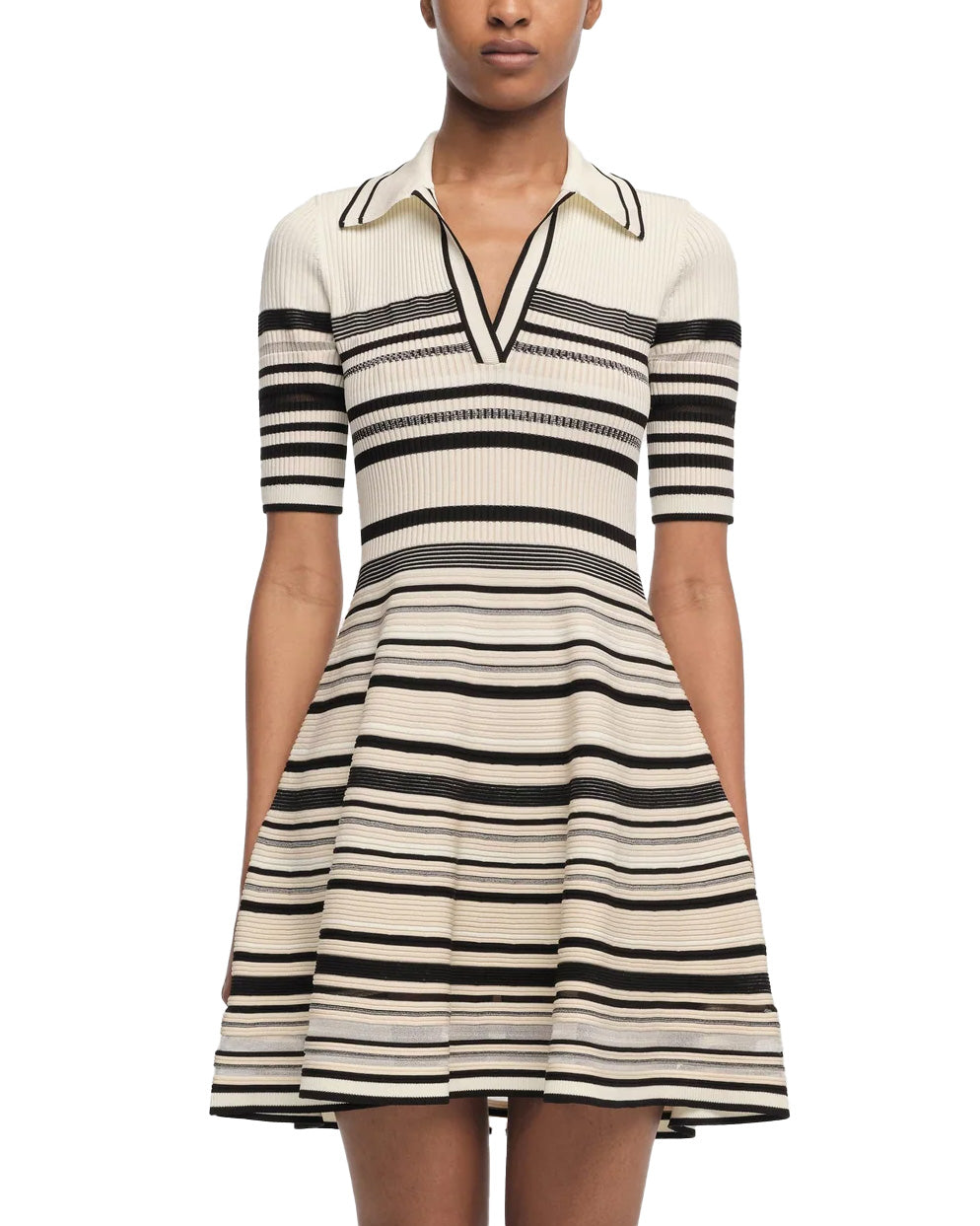 Dessie Mini Dress (Black Stripe)