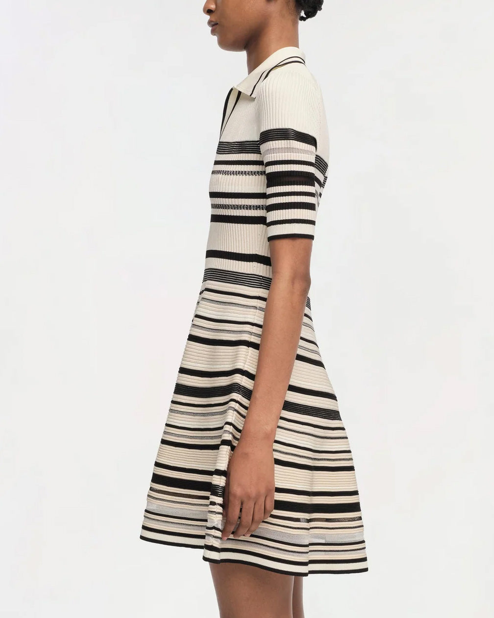 Dessie Mini Dress (Black Stripe)