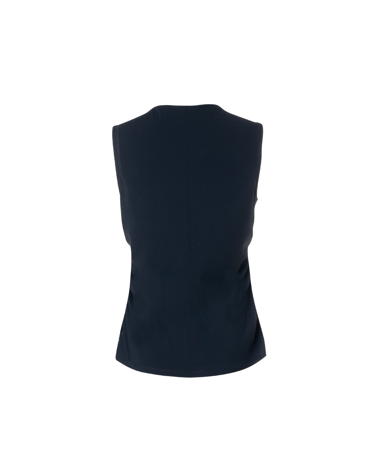 Shirred Sleeveless Top (Black)