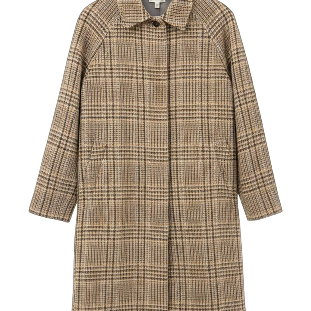 Plaid coat on a plain background