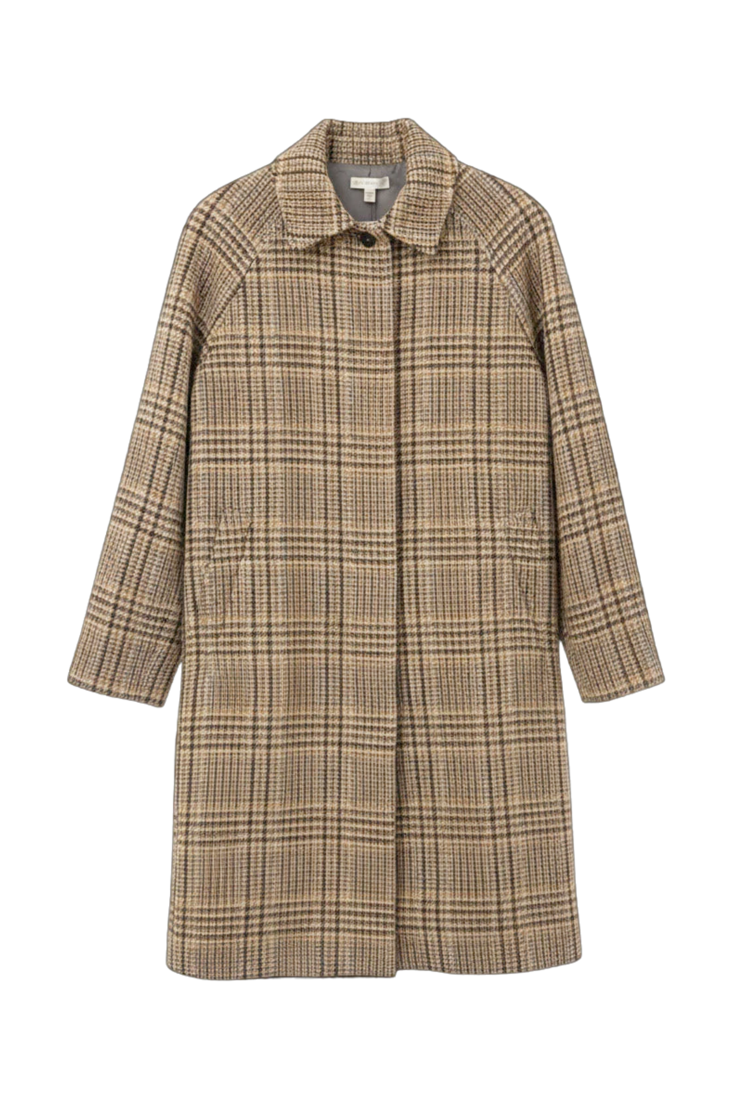 Plaid coat on a plain background