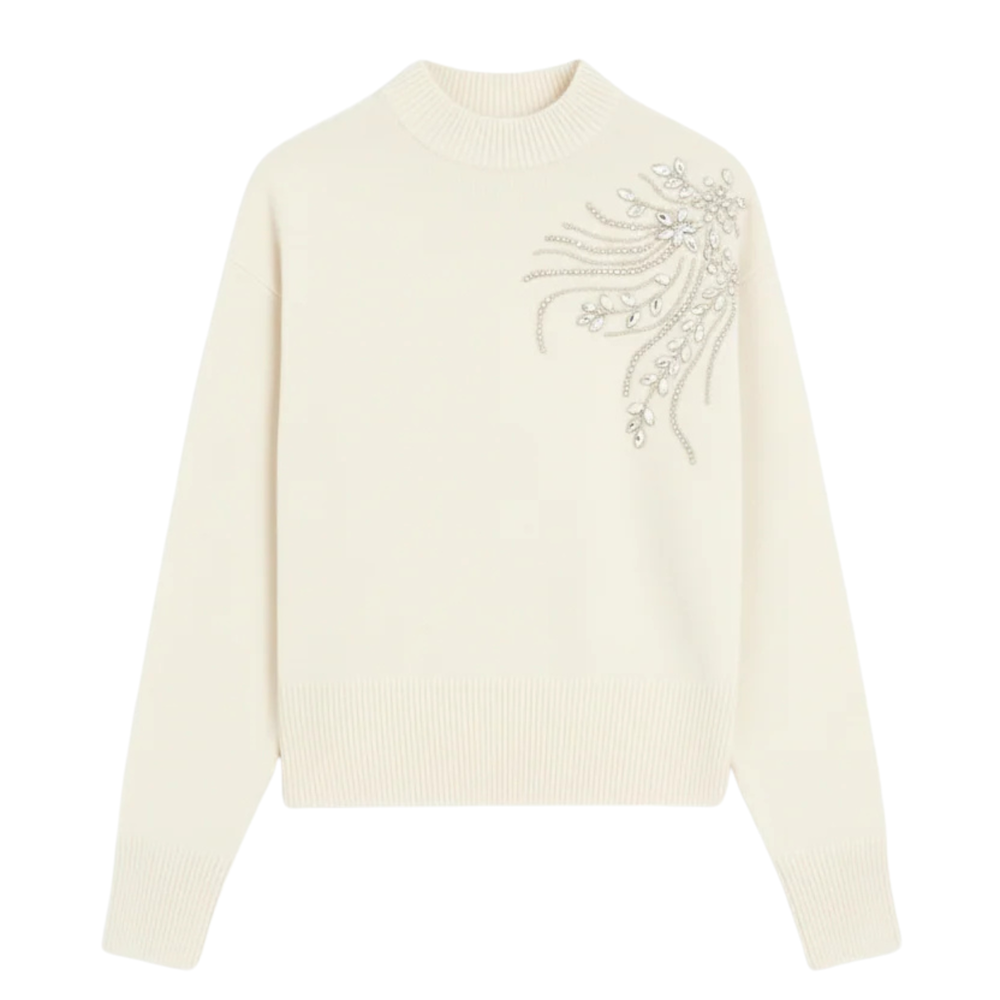 Boxy Sweater with jewel design