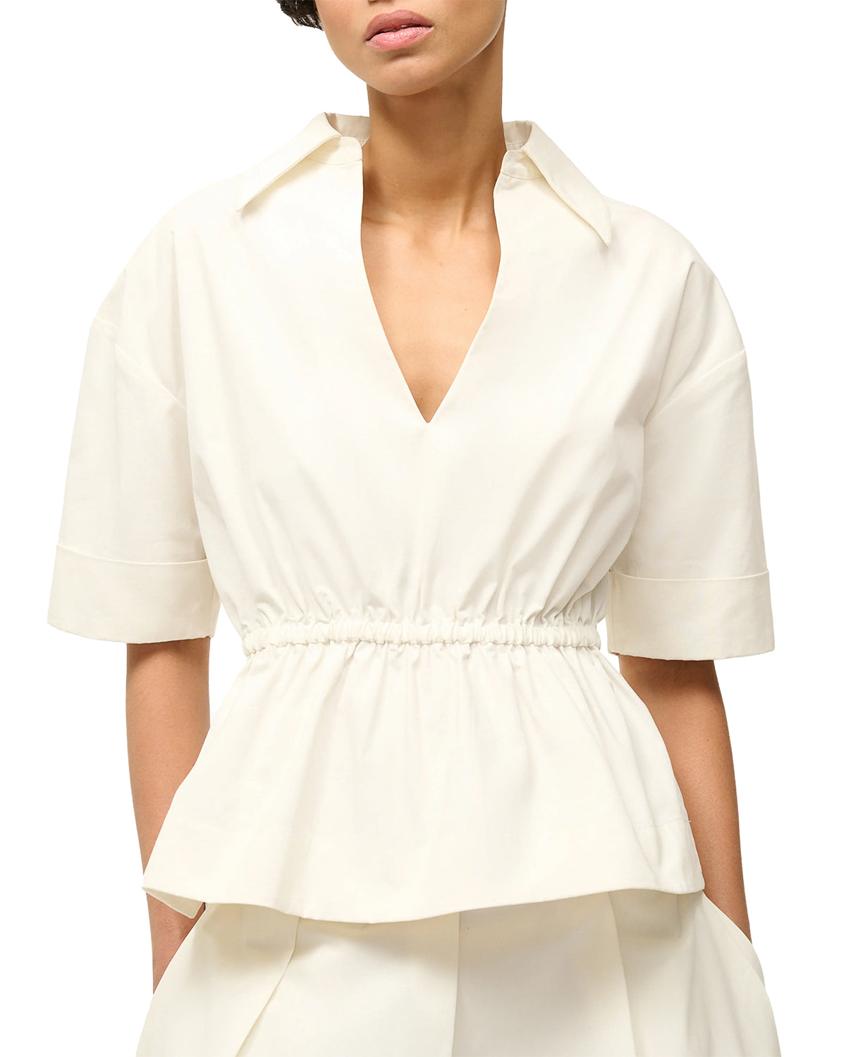 Bristol Ruched Top (Ivory)
