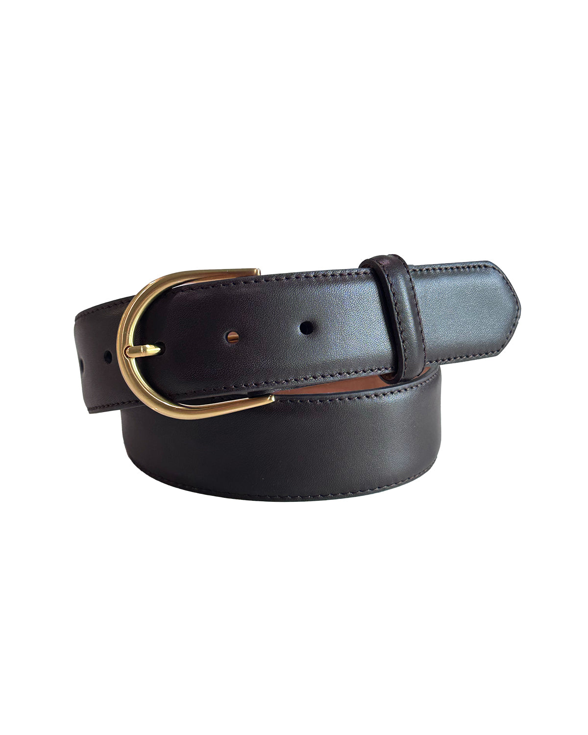 Classic Denim Belt (Chocolate Semi-Matte w/ Gold)