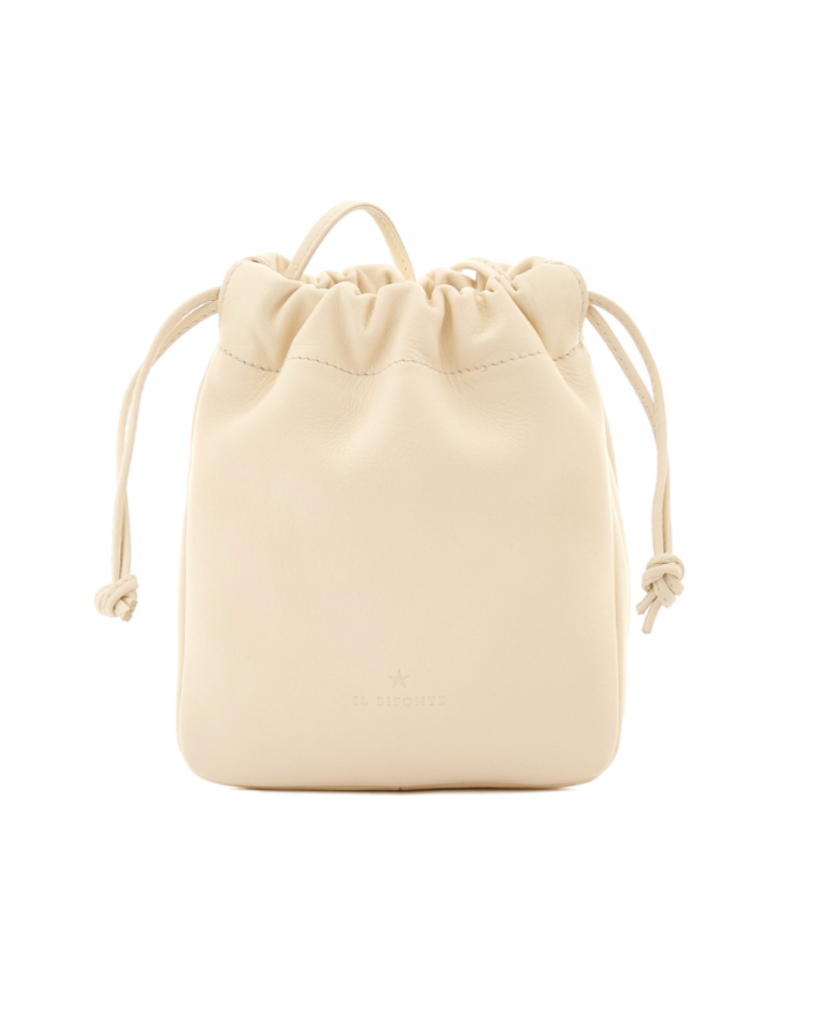Small Cowhide Bucket Bag (White)