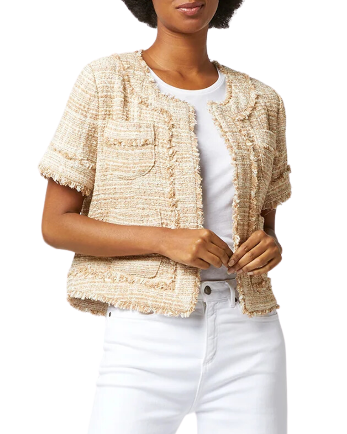 Short Sleeved Kiki Jacket (Raffia Textured Tweed)