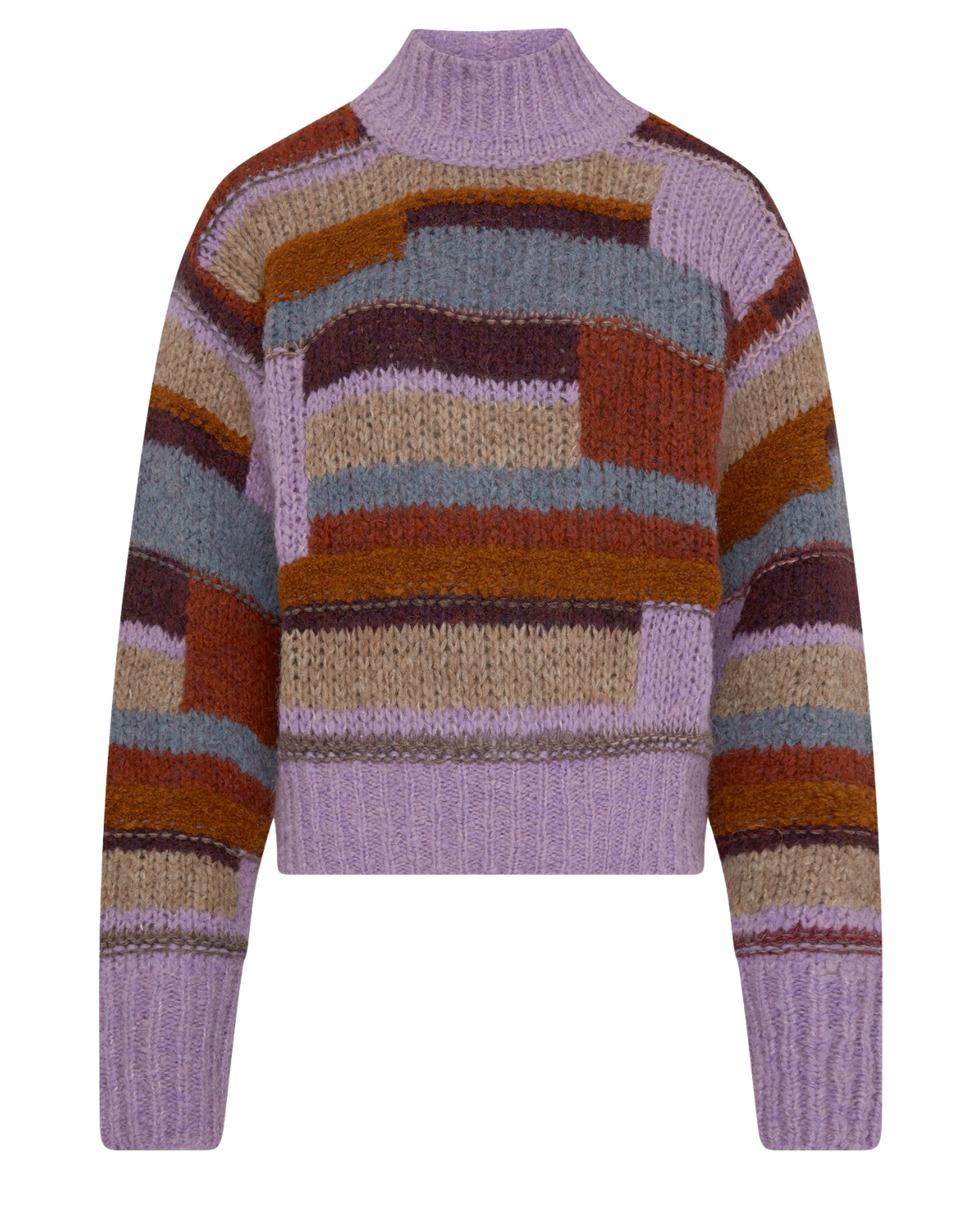 Doralia Colorblock Mockneck Sweater (Orchid Mix)