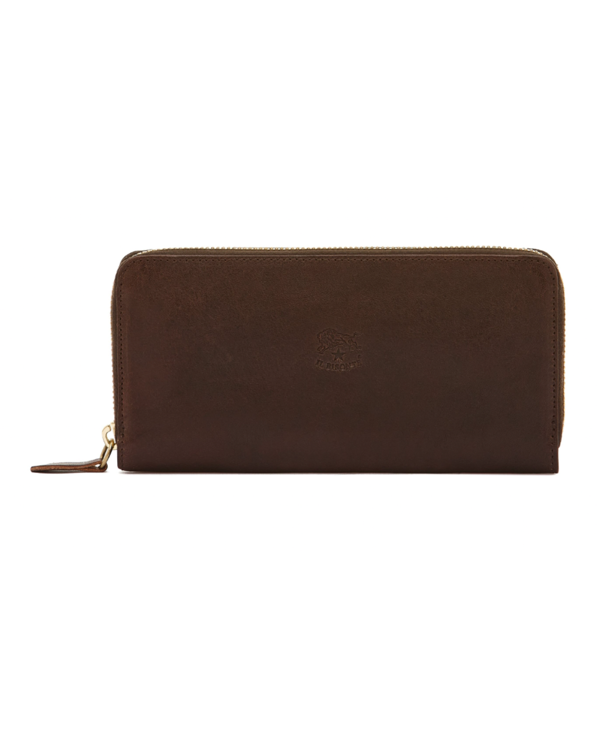 Cowhide Zip Around Wallet (Brown)