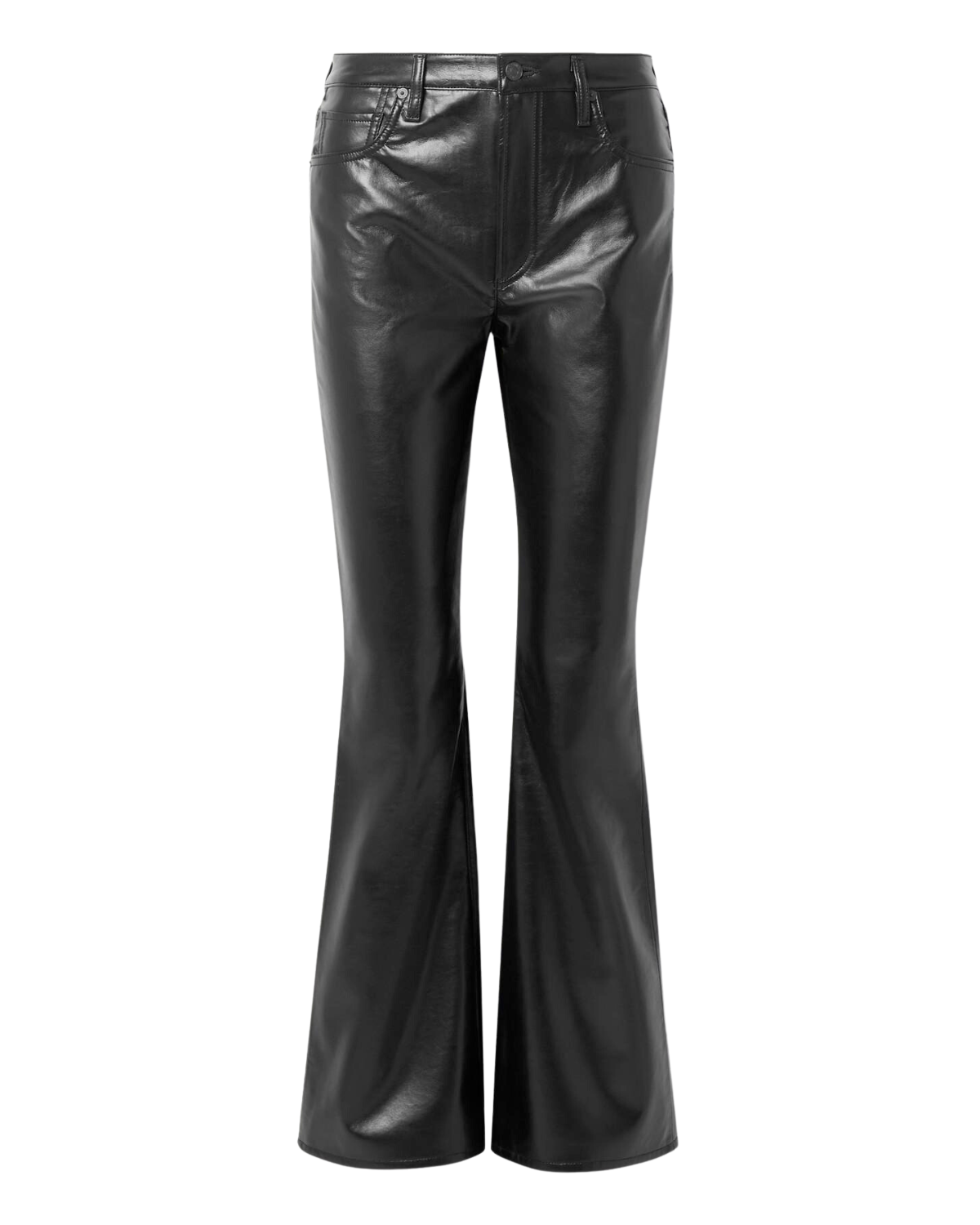 Lilah Recycled Leather Flare Denim (Black)