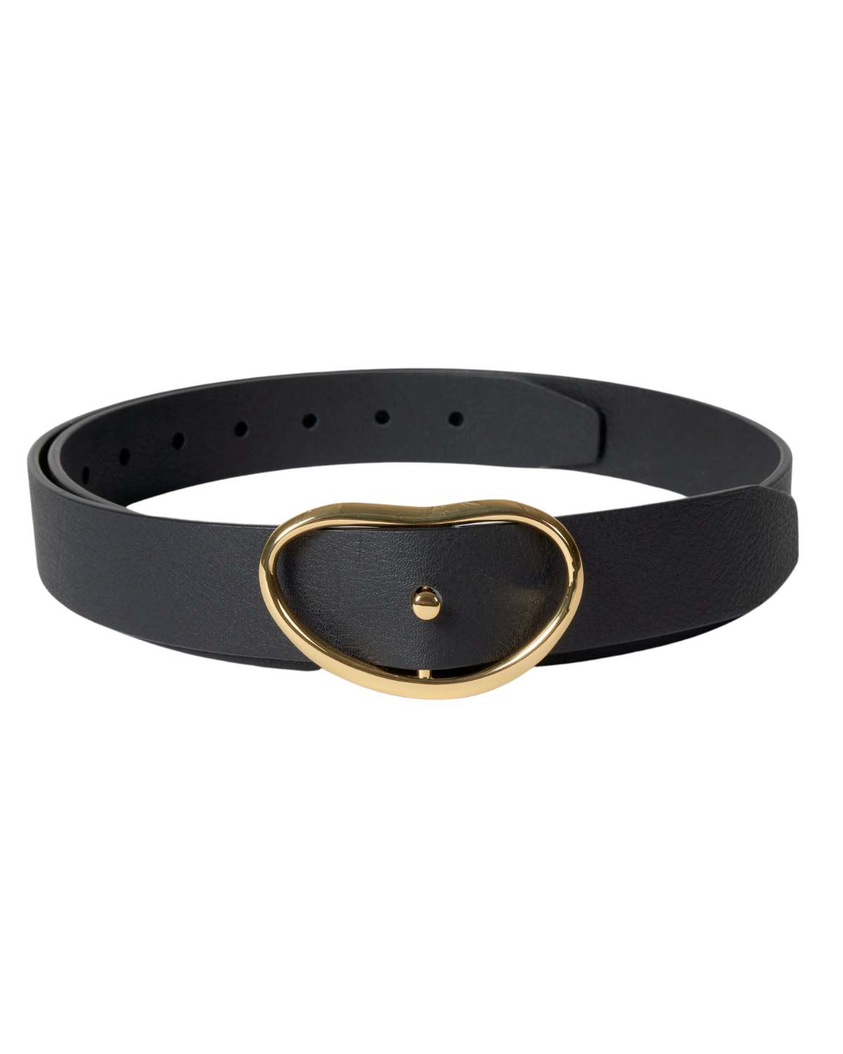 Wide Georgia Belt with Gold Buckle (Black)