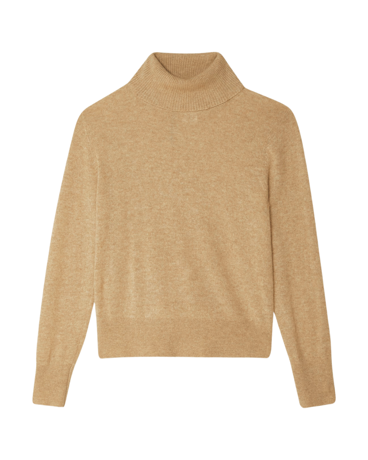 Cashmere Essential Turtleneck Sweater (Camel Heather)