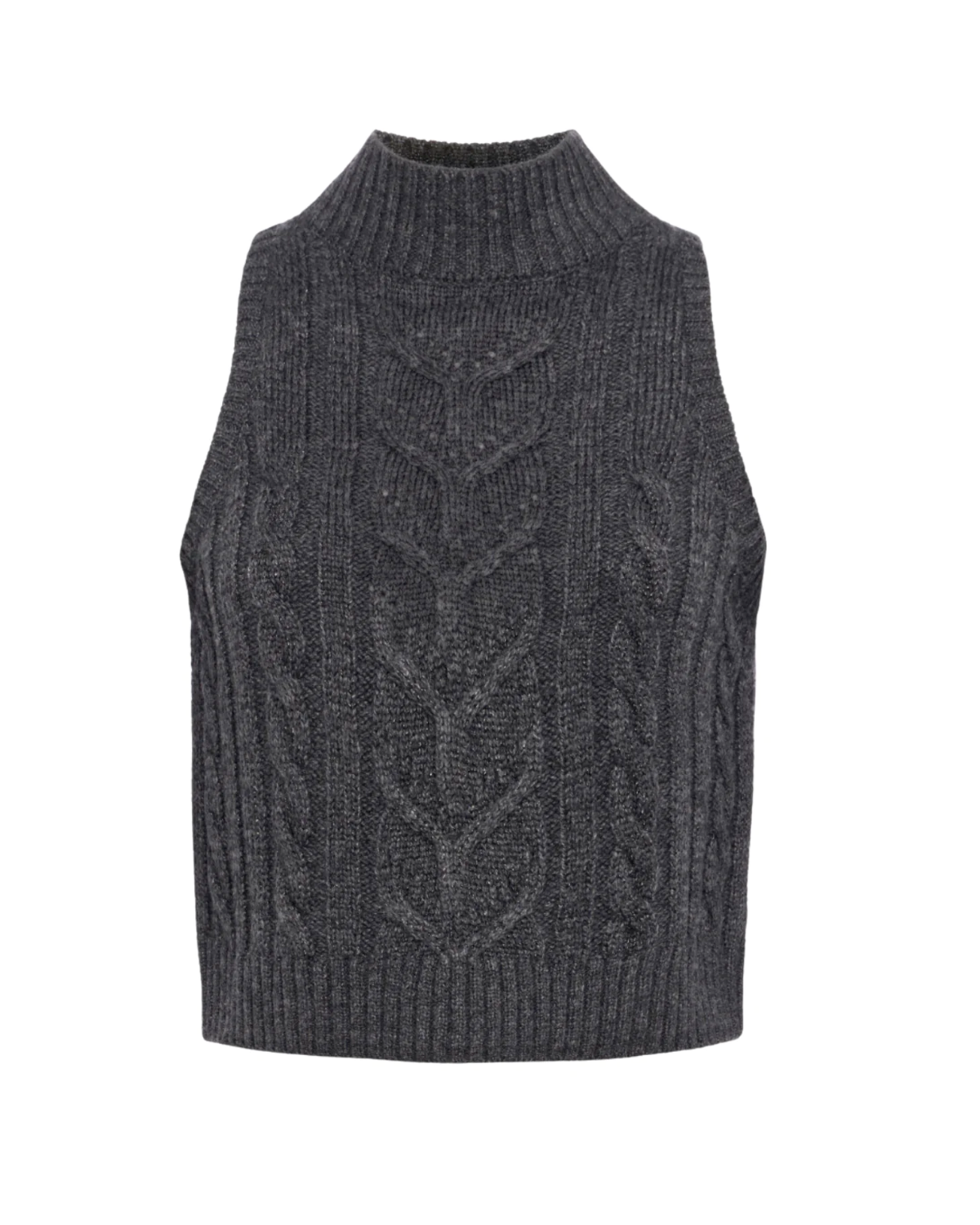 Bellini Sleeveless Turtleneck Sweater (Charcoal)