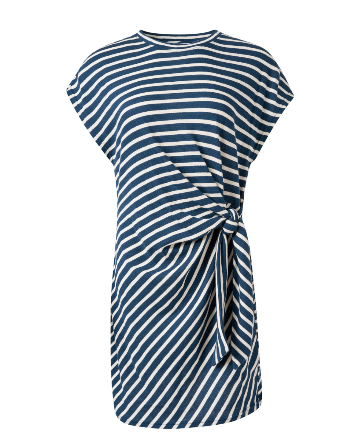 Nina Cinched Mini Dress (Navy &amp; Cream Stripe)
