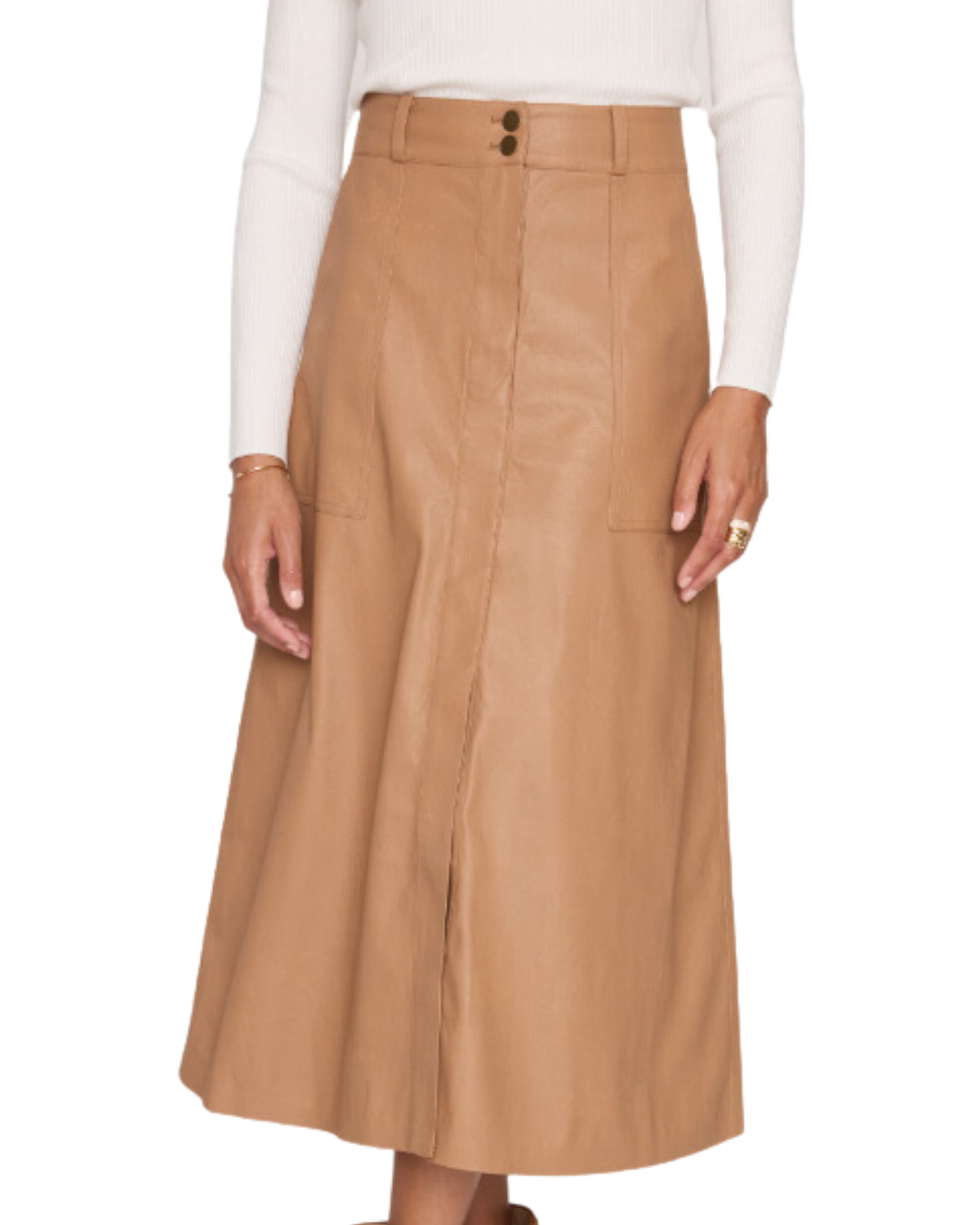 Mica Vegan Leather Skirt (Dunes)