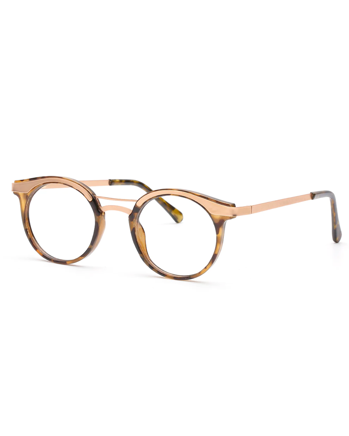 Alessa Rose Gold Metal Frame Readers 1.50 (Tortoise Accent)