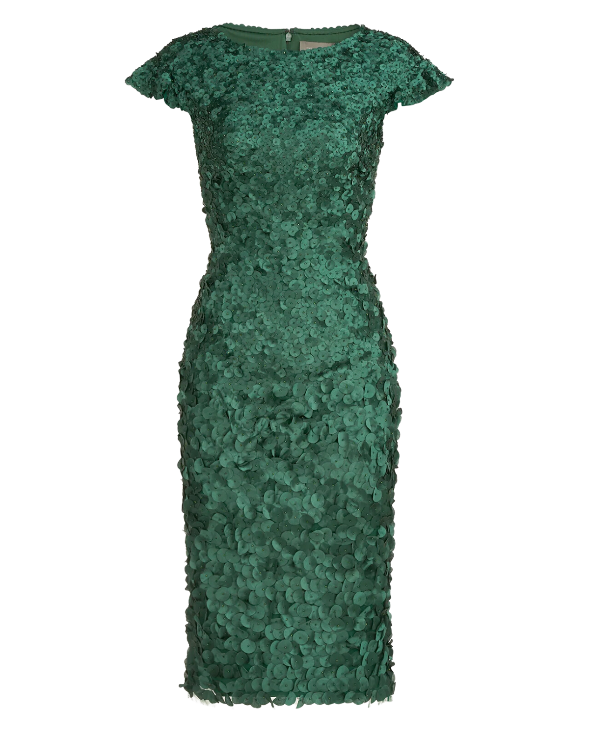 Ruffle Sleeve Petal Cocktail Dress (Pine)