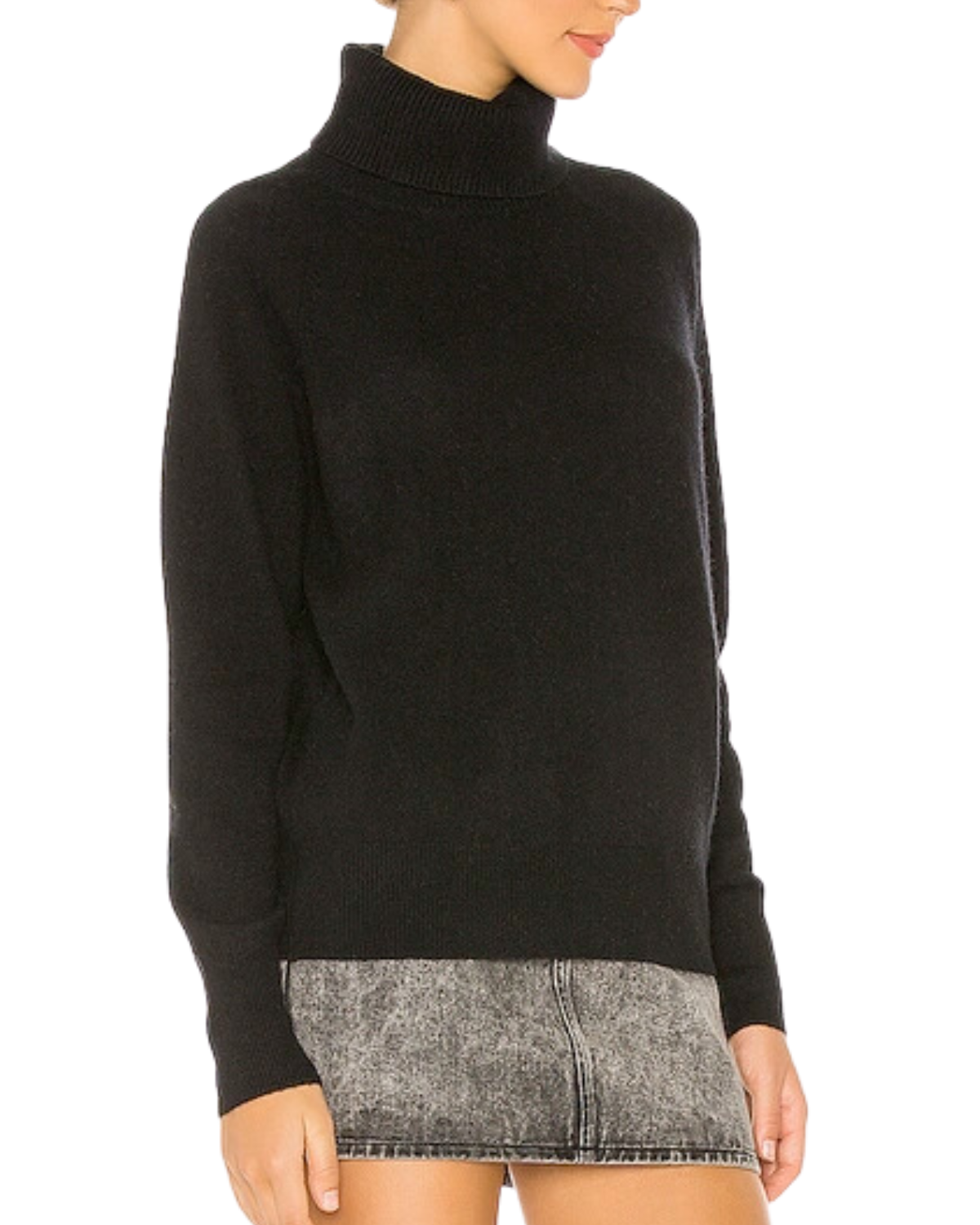 Cashmere Essential Turtleneck Sweater (Black)