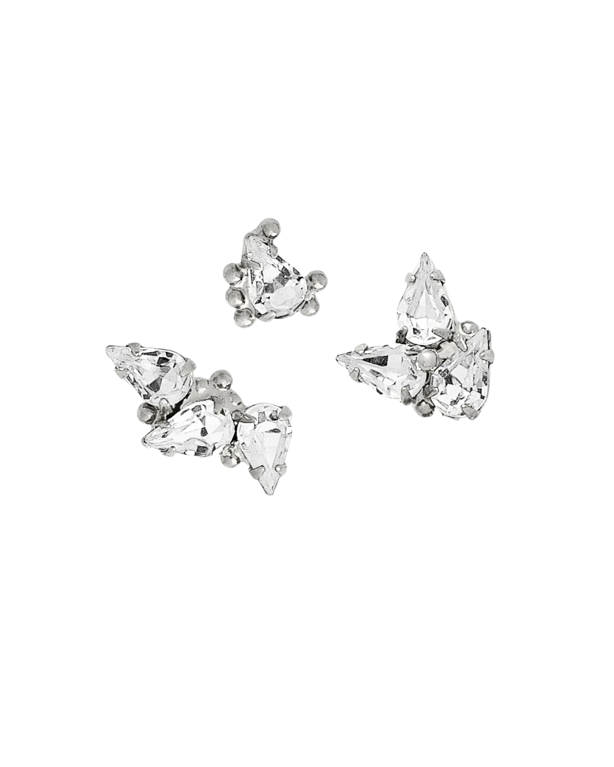 Hailey Earrings (Palladium Crystal)