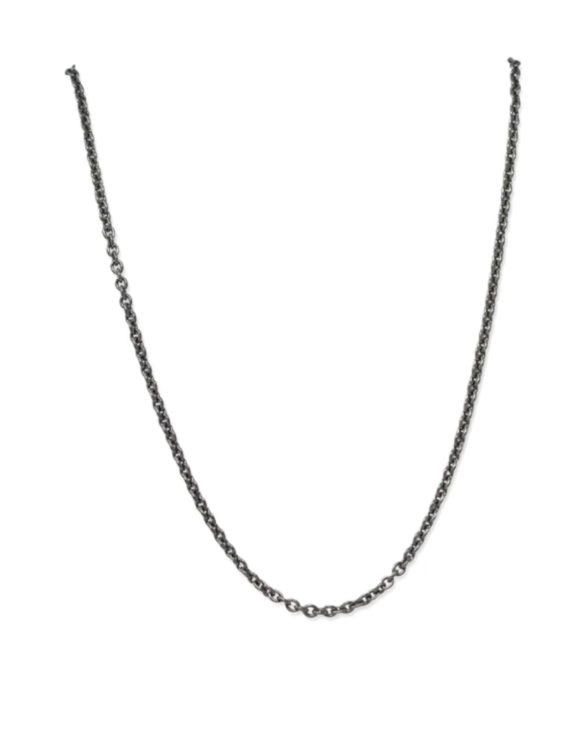 18&quot; Blackened Sterling Silver Cable Chain Necklace