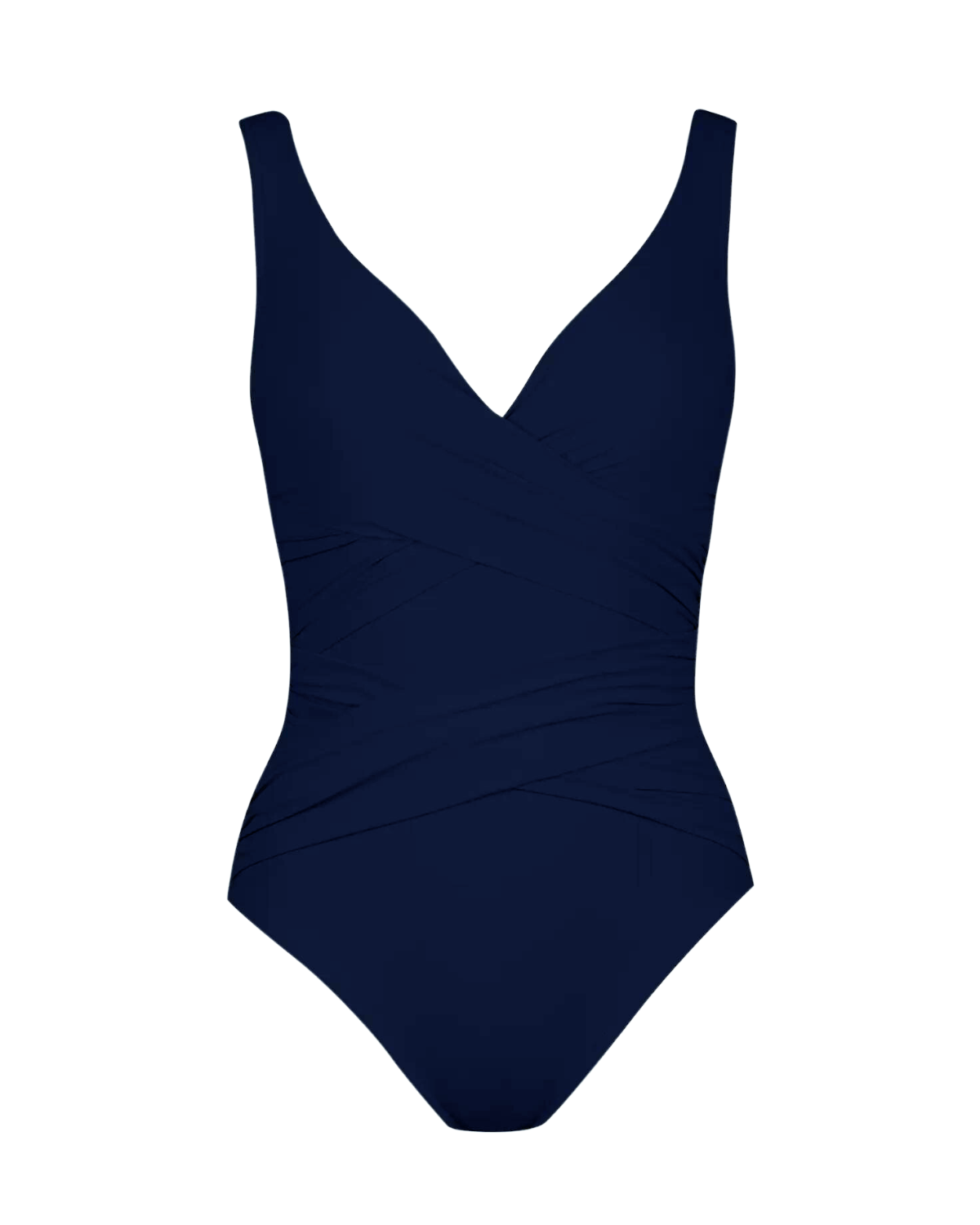 Smart V-Neck Silent Underwire Swimsuit (Navy)