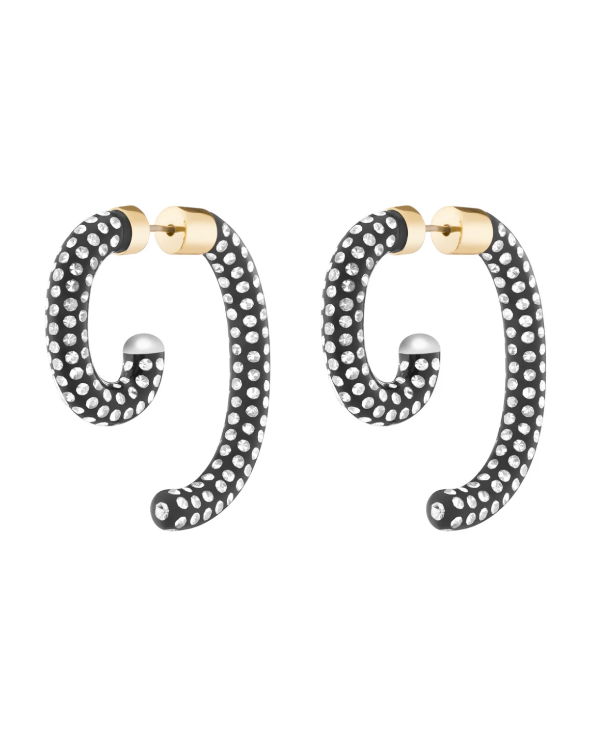 Noir Luna Earrings (Shiny Gold/Black)