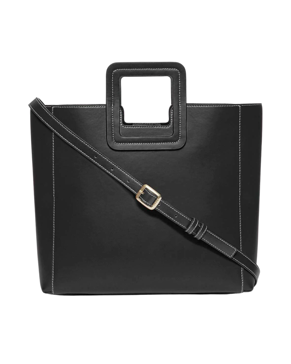 Shirley Leather Tote Bag (Black)