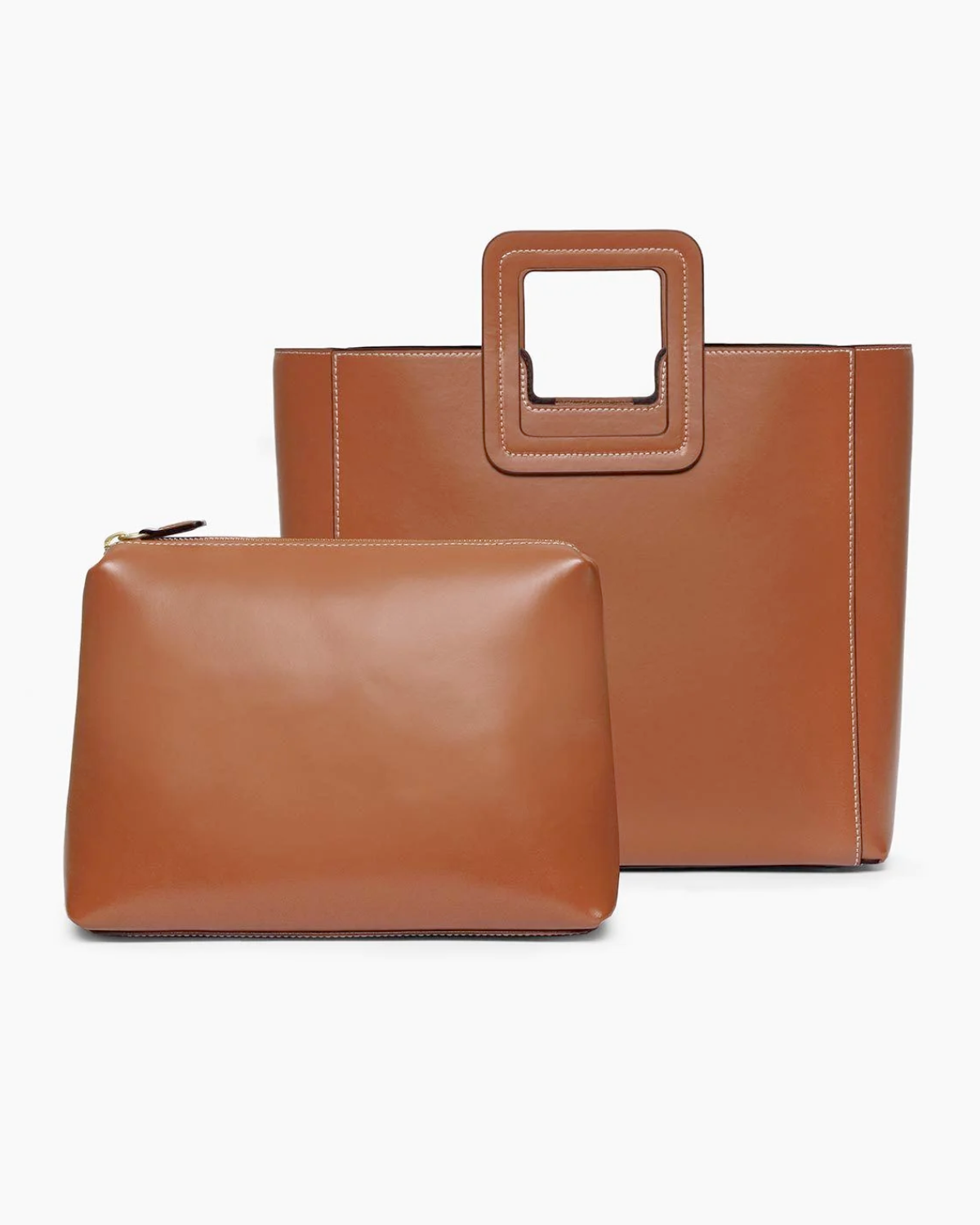 Shirley Leather Tote Bag (Tan)