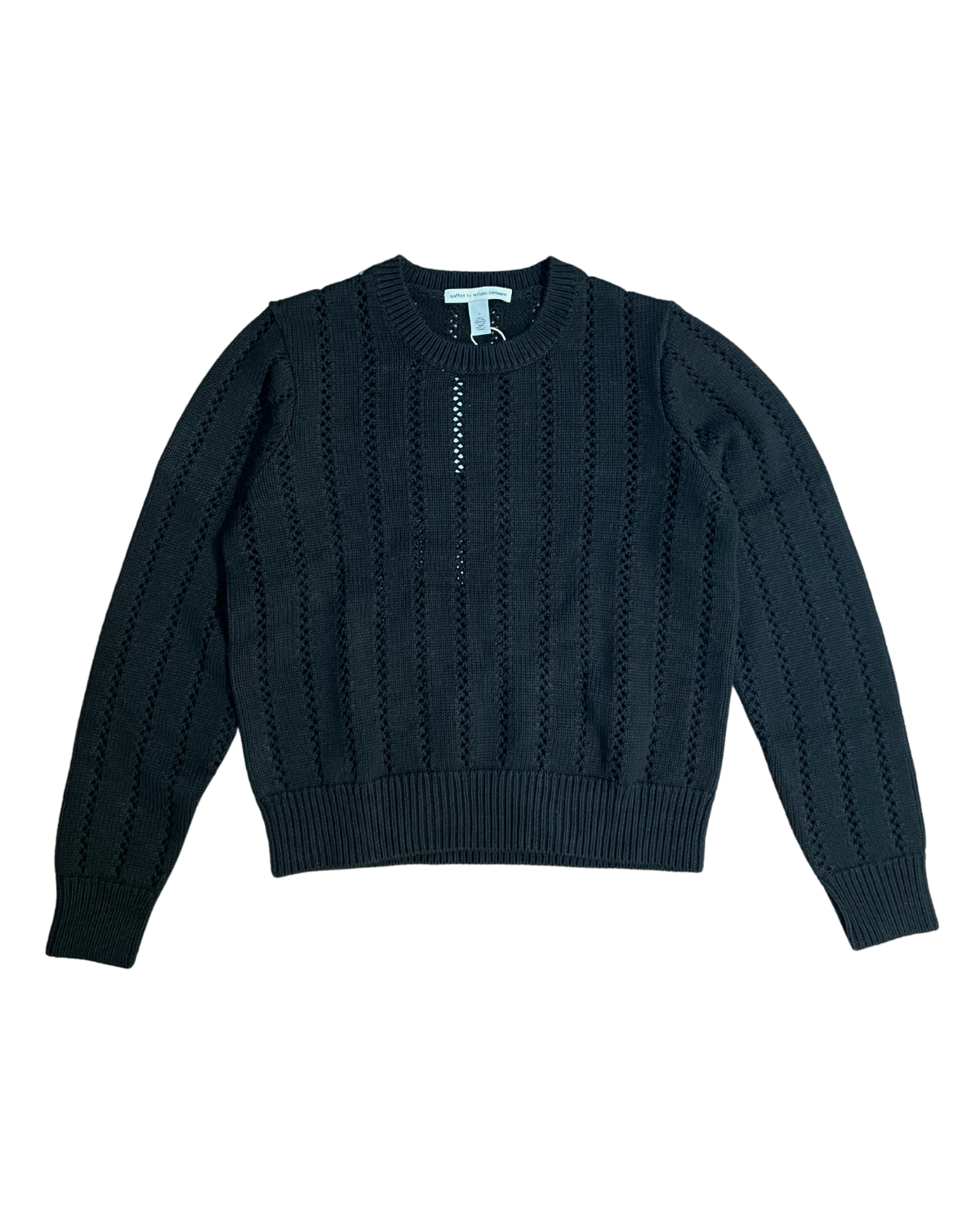 Pointelle Crewneck Sweater (Black)