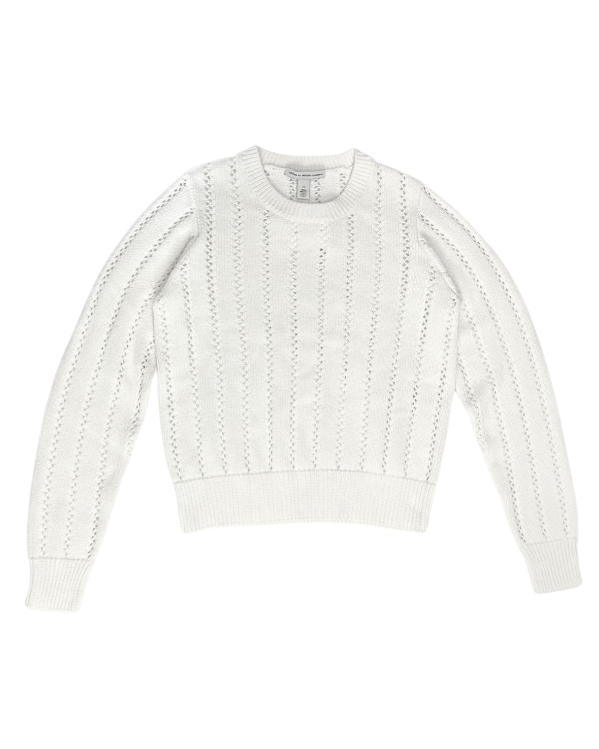 Pointelle Crewneck Sweater (Bleach White)